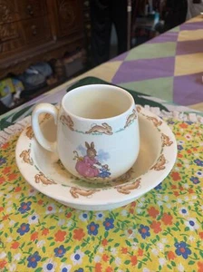 Vintage Bunnykins Royal Doulton England Fine Bone China Child's Cup & Bowl Set - Picture 1 of 8