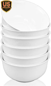 30 Ounce Porcelain Soup Bowls Pasta Cereal Bowl White Ceramic Serving Bowl Se... - Picture 1 of 7