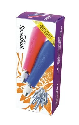 Speedball Linoleum Cutter Assortment with 2 Handles and 6 Cutters Made in USA - Image 1 of 4