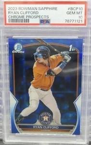 2023 Bowman Chrome Sapphire Ryan Clifford 1st Bowman Prospect #BCP10 PSA 10 - Picture 1 of 2