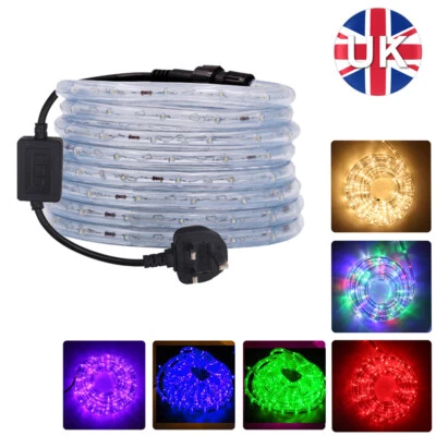 220V 240V LED Rope Tube String Mains Plug in Fairy Lights Outdoor Garden Lamp UK - Image 1 of 4
