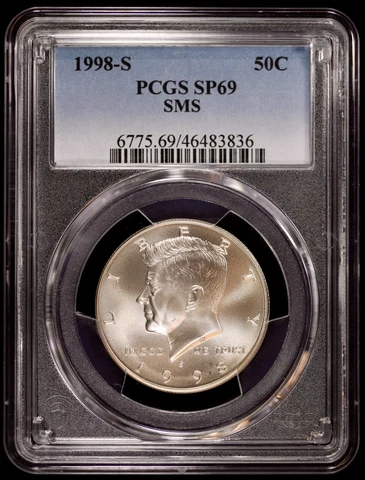 1998 S 50c Kennedy Half Dollar PCGS SP 69 SMS Specimen San Francisco Matte Cover