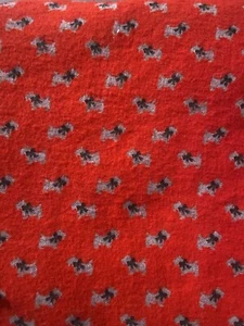 ❤️4+ Yards Vintage SCOTTISH TERRIER Hund Baumwolle Flanell rot, grau, schwarz ❤️ - Bild 1 von 1