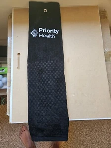 Priority Health Golfhandtuch schwarz Handtuchtasche Handtuch - Bild 1 von 5