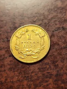 1854 Princess $1 gold coin, type 2, Philadelphia inv04 g17ej - Picture 1 of 2
