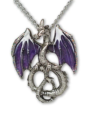 Mystical Purple Dragon Medieval Renaissance Pendant Necklace NK-589P - Image 1 of 4