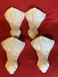Lot Of 4 Heavy CAST Bronze/Brass  Victorian Ornate Porcelain BATHTUB Feet Legs - Picture 1 of 12