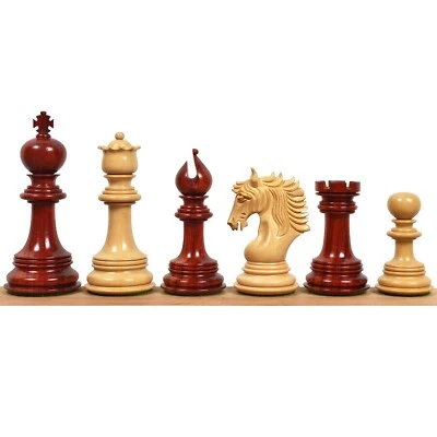 4.6" Arthur Luxury Staunton Chess Pieces Only set -Bud Rosewood- Triple Weighted - Image 1 of 4