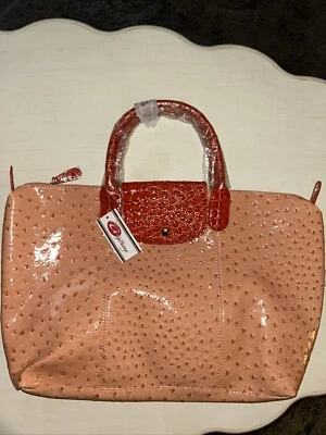 GaBaangs Orange Crocodile Print Tote Bag New 12x18 with Crossbody Strap - Image 1 of 4