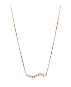 Didier Dubot Mon Paris Gold Necklace JDPNR4F034S 14K Rose Gold Brown Dia - Picture 1 of 6