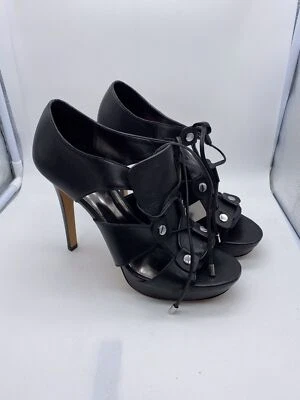 Sandálias Coach Darrah plataforma salto feminino preto tamanho 8,5 bom estado - Imagem 1 de 4