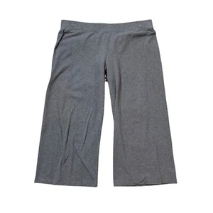 Eileen Fisher Pants Women PM Medium Petite Gray Organic Wide Leg Gaucho Pull On - Picture 1 of 8