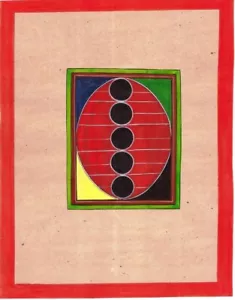 1970's VINTAGE TANTRA TANTRIC PAINTING ON PAPER CHAKRA BINDU BALANCE ART - Picture 1 of 2