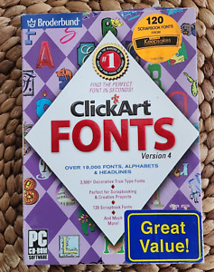 Clickart Fonts (PC CD) New Over 19,000 Quality Fonts, Alphabets & Headlines!
