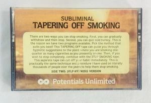 Potentials Unlimited Subliminal Hypnosis Tapering Off Smoking Cassette 1979 - Bild 1 von 7
