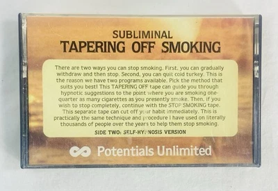 Potentials Unlimited Subliminal Hypnosis Tapering Off Smoking Cassette 1979 - Imagem 1 de 4