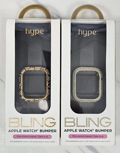 2 Pc Apple Watch Bumper - Gen 4-6 44mm Band - Gold Bling  - Picture 1 of 4