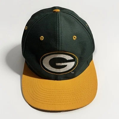 Gorra de fútbol americano vintage con logotipo de Green Bay Packers 7 Snapback años 90 NFL ala gris Foto 1 de 4