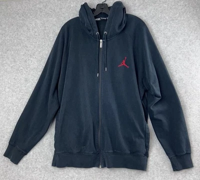Vintage Air Jordan Hoodie Mens XXL Black Sweatshirt Jumpman Full Zip - Image 1 of 4