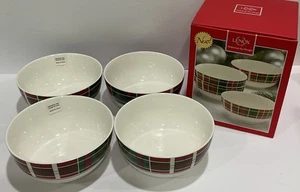Lenox Vintage Karo 4er Set Suppe Müsli Allzweck Schüsseln Neu Box 16 Oz 870675 - Bild 1 von 8