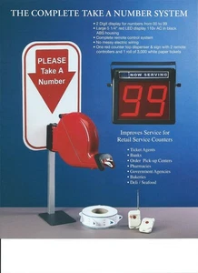 2-Digit Take A Number System with Counter Top Ticket Dispenser - Picture 1 of 2