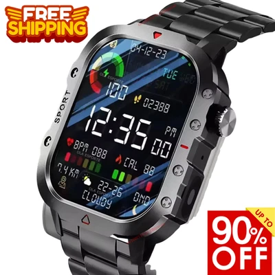 2025 New Men 2.01" Military Smartwatch Outdoor AI Voice Call Bluetooth GPS Gift - Image 1 of 4