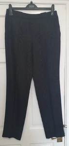 Pantaloni eleganti Ossie Clark London taglia 12 nero grigio lucido conici gamba 30"! - Foto 1 di 4