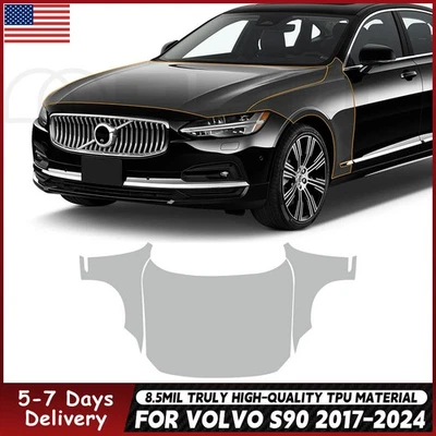 Película de protección de pintura precortada para guardabarros capó para Volvo S90 2017-2024 brillante transparente PPF Foto 1 de 4