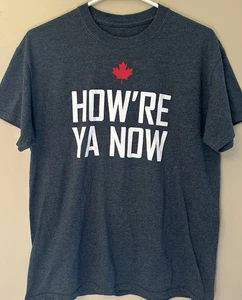 How're Ya Now, Maple Leaf Logo, Large Gray T-Shirt - Picture 1 of 3