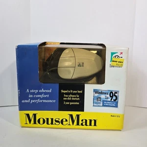 MouseMan Logitech Mouse Model #1313 Serial & Mouseport 3 Buttons 1995 Vintage - Picture 1 of 8