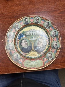 Antique GOP Republican party metal plate William Taft Grand Old Presidents USA - Picture 1 of 3