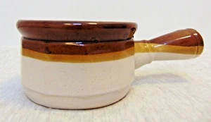 Ceramic Tan Brown Pottery Milk Heating Pot Sauce Pan Kitchen Cooking Pot NO LID! - Picture 1 of 6