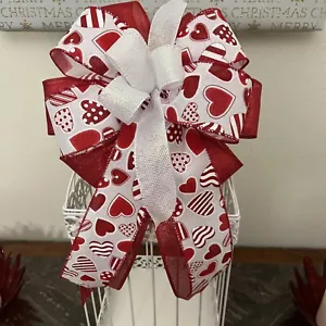 San Valentino cuori rossi bianchi con code 10"x17" fatti a mano nuovi - Foto 1 di 5