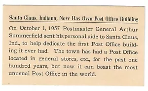 1957 Gen. Arthur Sommerfield apre ufficio postale a Babbo Natale, Indiana XX - Foto 1 di 2