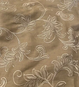 "Tela bordada natural 100 % lino 56"" de ancho vendida por yarda" - Imagen 1 de 4