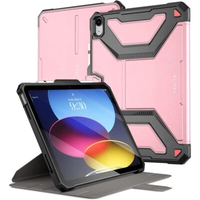 For iPad 10.9 2022 Case Poetic Stand Folio Cover with Pencil Holder Cover Pink - Image 1 of 4