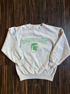 Vintage Michigan State Sweatshirt Youth Size Medium 10-12 College Wear USA 90s - Picture 1 of 6