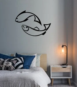 Decoración de pared de metal de pescado - Arte decorativo de pared de metal de peces - Colgante de pared de metal de peces - Imagen 1 de 5