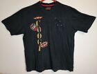 2012 Coogi Australia Herren 2XL bestickt Patches Knopf Taschenhemd schwarz