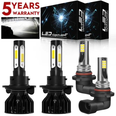 For 2004-2014 Ford F-150 6000K LED Headlight High/Low + Fog Light Bulbs Combo 4x - Image 1 of 4