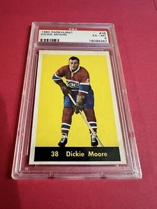 Parkhurst #38 1960-61 Dickie Moore PSA 6 EX-MT Montreal Canadiens *HOF* - Imagen 1 de 4