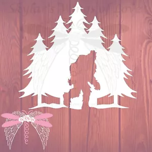 Bigfoot Vinyl Decal - Bigfoot Silhouette in Trees #3 - Picture 1 of 2