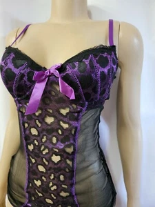 Rampage Ladies Cami Babydoll Purple black Lace Size S adjustable straps #C6 - Picture 1 of 9