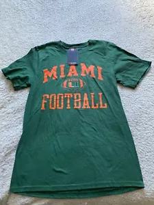 Fanatics Men Miami Football Short Sleeve T-Shirt Dark Green Size S - Picture 1 of 8