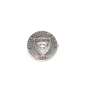 Allen Stevenson School Pin Lamp of Knowledge Lapel Vintage Silver Tone - Picture 1 of 3