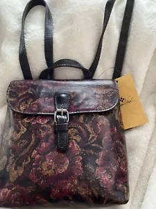 Patricia Nash Vatoni Small Convertible Leather Backpack Vintage Floral NWT - Picture 1 of 9