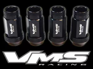 VMS 20PC CHEVY CORVETTE C4 C5 C6 C7 48MM PREMIUM ALUMINUM LUG NUTS 12X1.5 BLACK - Picture 1 of 8