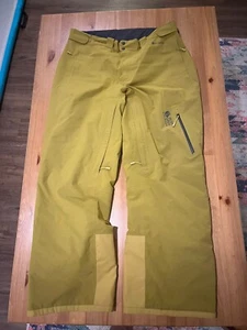 Mustard Yellow Mountain Hardwear Recco Gore-Tex Snow Ski Pants Women's XL - Picture 1 of 8