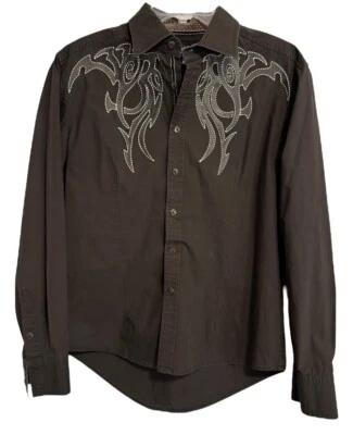House of Lords Button Up Tribal Embroidered Shirt Sz Large - Image 1 of 4