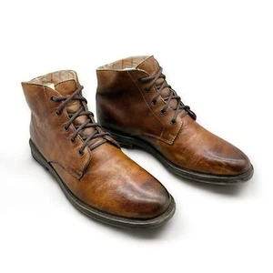 Herren Bed Stu Rustikal Kurz Braun Leder Oxford Derby Stiefel Größe: 8,5 - Bild 1 von 12